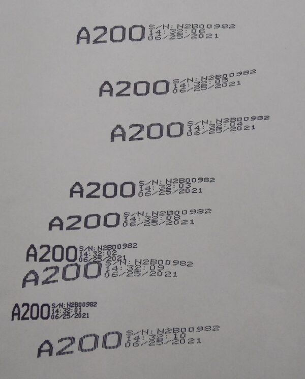 Printed codes on a white sheet of paper